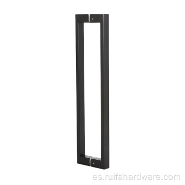 Manija de puertas de vidrio impermeable de acero inoxidable negro